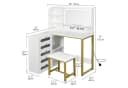 Gdood Schminktisch LED Ablagetisch Frisiertisch Eckschreibtisch 120x80x135 cm Weiß Bild 3