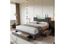Furnishings Home LED Polsterbett mit Stauraum und Lattenrost Grau Bild 1
