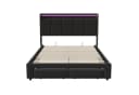 Gdood Polsterbett Stauraumbett LED Doppelbett Grau Leinen Bild 4