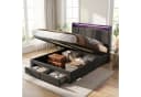 Furnishings Home LED Polsterbett 140x200 cm Grau mit Stauraum Bild 2
