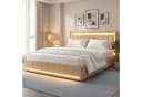 Furnishings Home LED Polsterbett Beige mit Stauraum und Lattenrost Bild 2