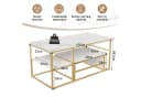 Gdood Couchtisch-Set 2-tlg. Stapelbar Marmoroptik Gold Bild 3