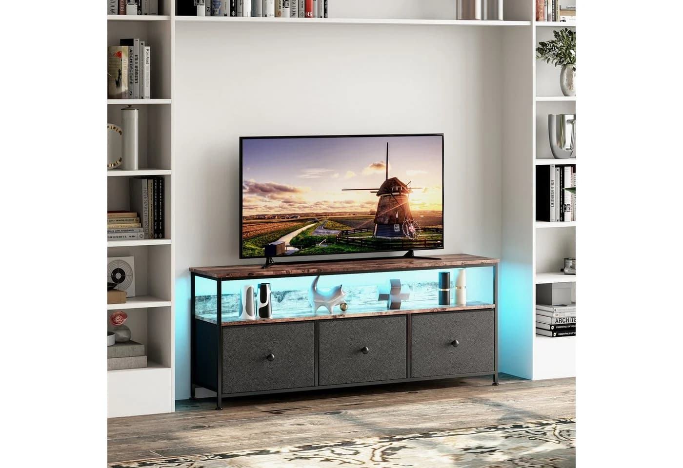 Gdood TV-Schrank Schreibtisch Beistelltisch LED - Bild 2