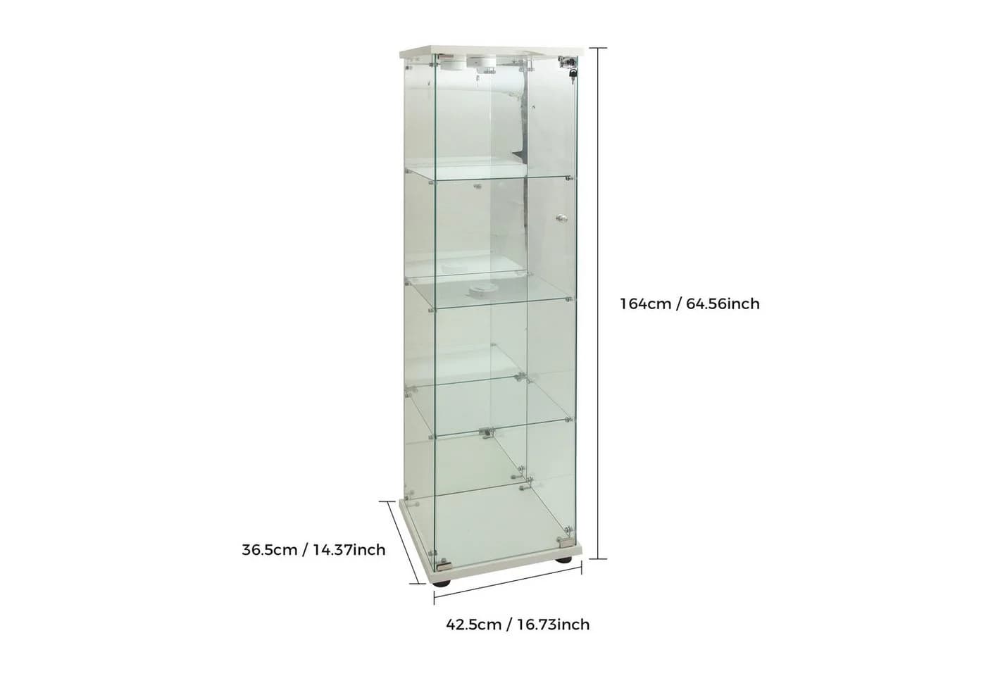 Furnishings Home Glasvitrine Doppeltür Eckvitrine Weiß/Schwarz mit LED - Bild 3