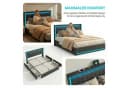 Gdood Polsterbett Grau LED mit Stauraum und USB-Anschluss Bild 4