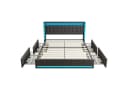 Gdood Polsterbett Grau LED mit Stauraum und USB-Anschluss Bild 5