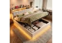 Gdood LED Polsterbett 160x200 cm Beige Samt Bild 2