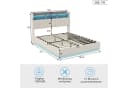 Gdood LED Polsterbett 160x200 cm Beige Samt Bild 5
