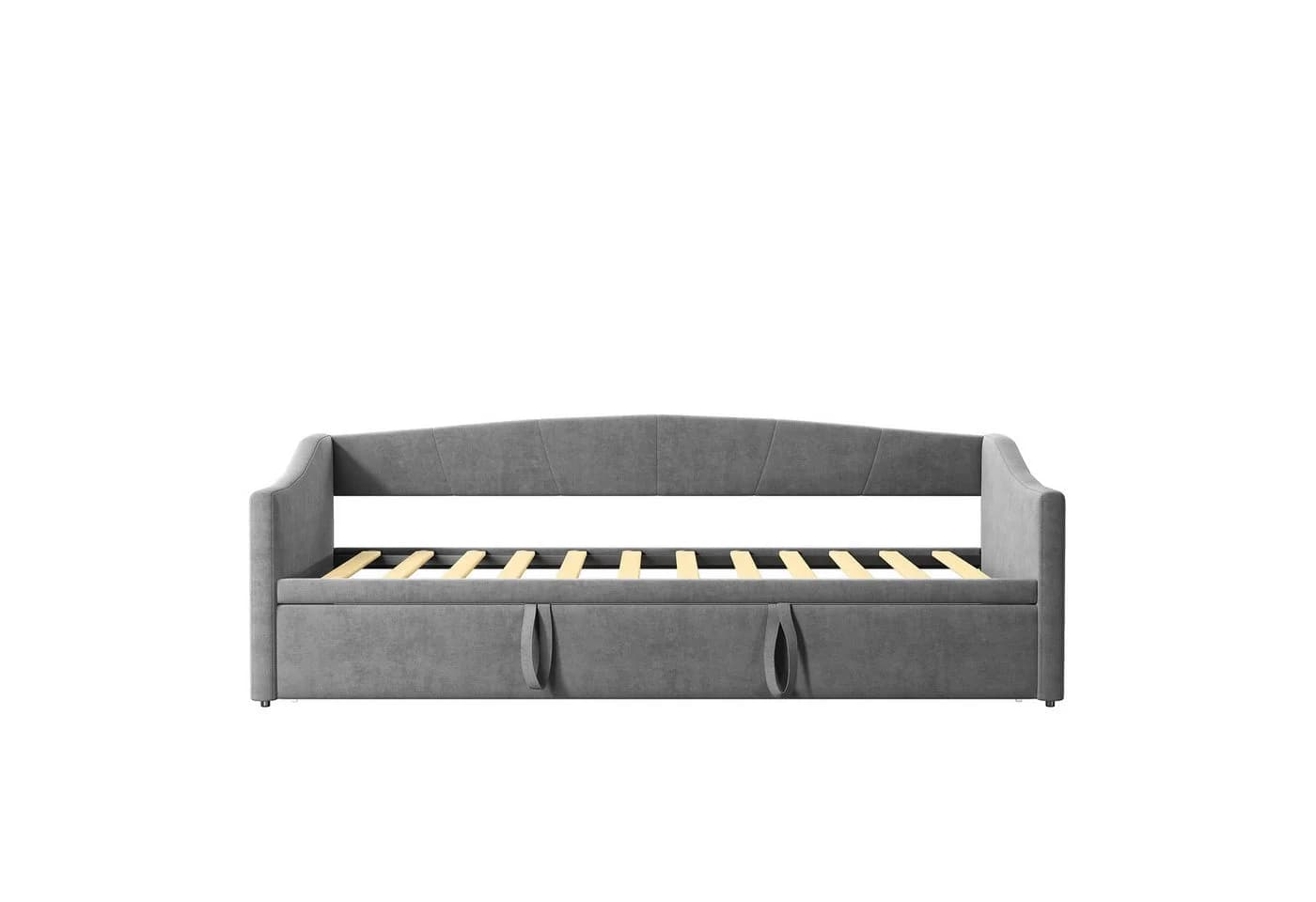 Gdood Polsterbett Tagesbett Daybett Ausziehbett 90x200 cm / 180x200 cm Samt