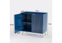 Furnishings Home Sideboard Buffet TV Board Dunkelblau Holz Metall Bild 4