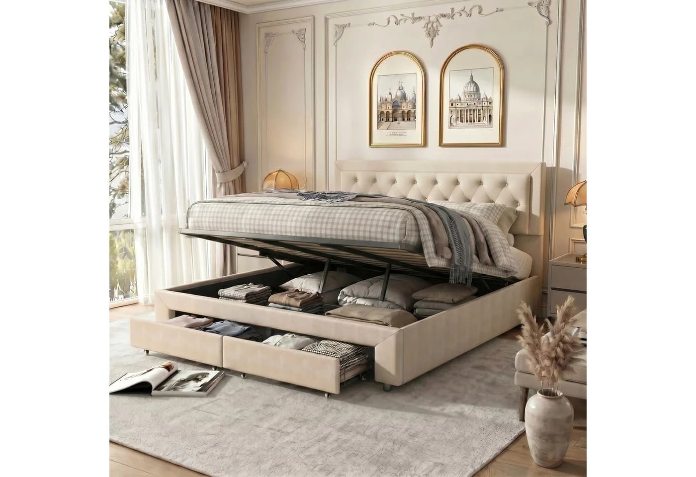 Furnishings Home Polsterbett Doppelbett Stauraumbett 180x200 cm - Bild 2