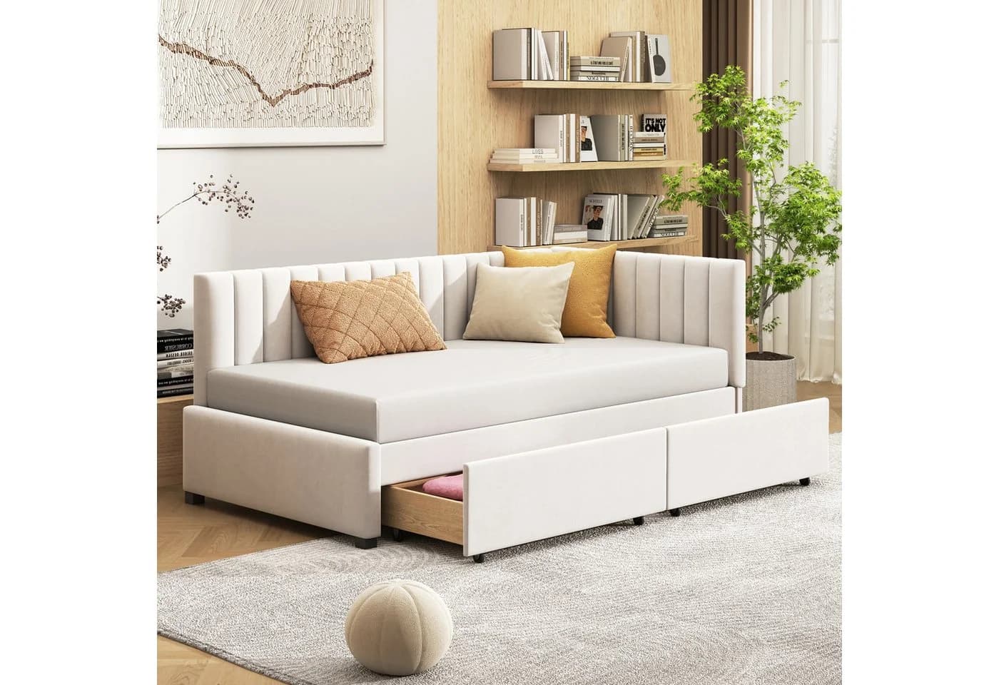 Furnishings Home Polsterbett Ausziehbett Beige - Bild 2