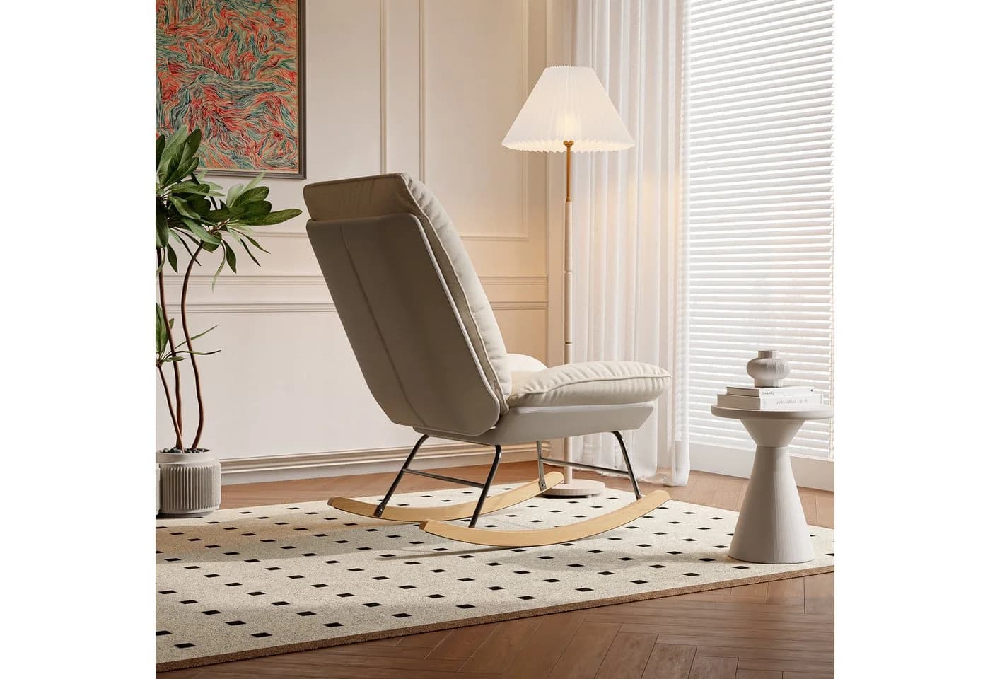Furnishings Home Schaukelstuhl Relaxsessel Beige - Bild 5