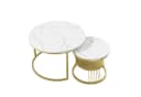 Furnishings Home Couchtisch-Set 2-tlg. Gold/Weiß Marmoroptik Bild 1