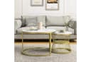 Furnishings Home Couchtisch-Set 2-tlg. Gold/Weiß Marmoroptik Bild 2