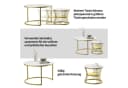 Furnishings Home Couchtisch-Set 2-tlg. Gold/Weiß Marmoroptik Bild 5