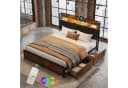 Furnishings Home Polsterbett mit LED und Stauraum Beige Bild 2