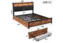 Furnishings Home Polsterbett mit LED und Stauraum Beige Bild 5