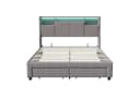 Gdood Polsterbett mit LED, Stauraum & USB-Anschluss Grau Bild 1