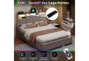 Gdood Polsterbett mit LED, Stauraum & USB-Anschluss Grau Bild 4