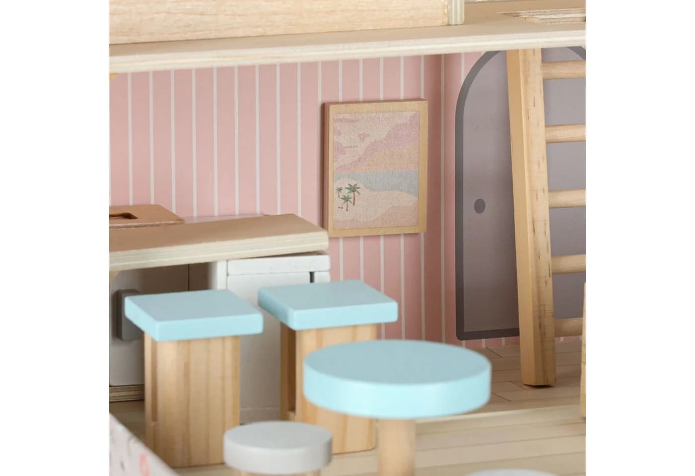 Ikonka Puppenhaus im Koffer 25-teilig mit Holzmöbeln und Zubehör - Bild 5