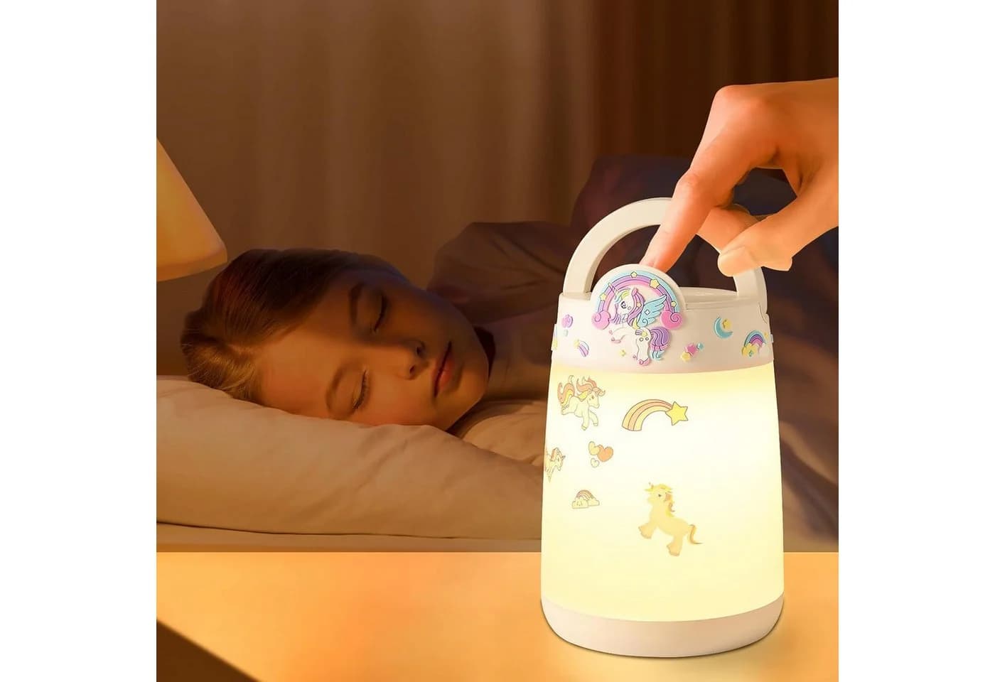 SUPPOU LED Nachttischlampe Touch Dimmbar Kinderzimmer Bambus - Bild 2