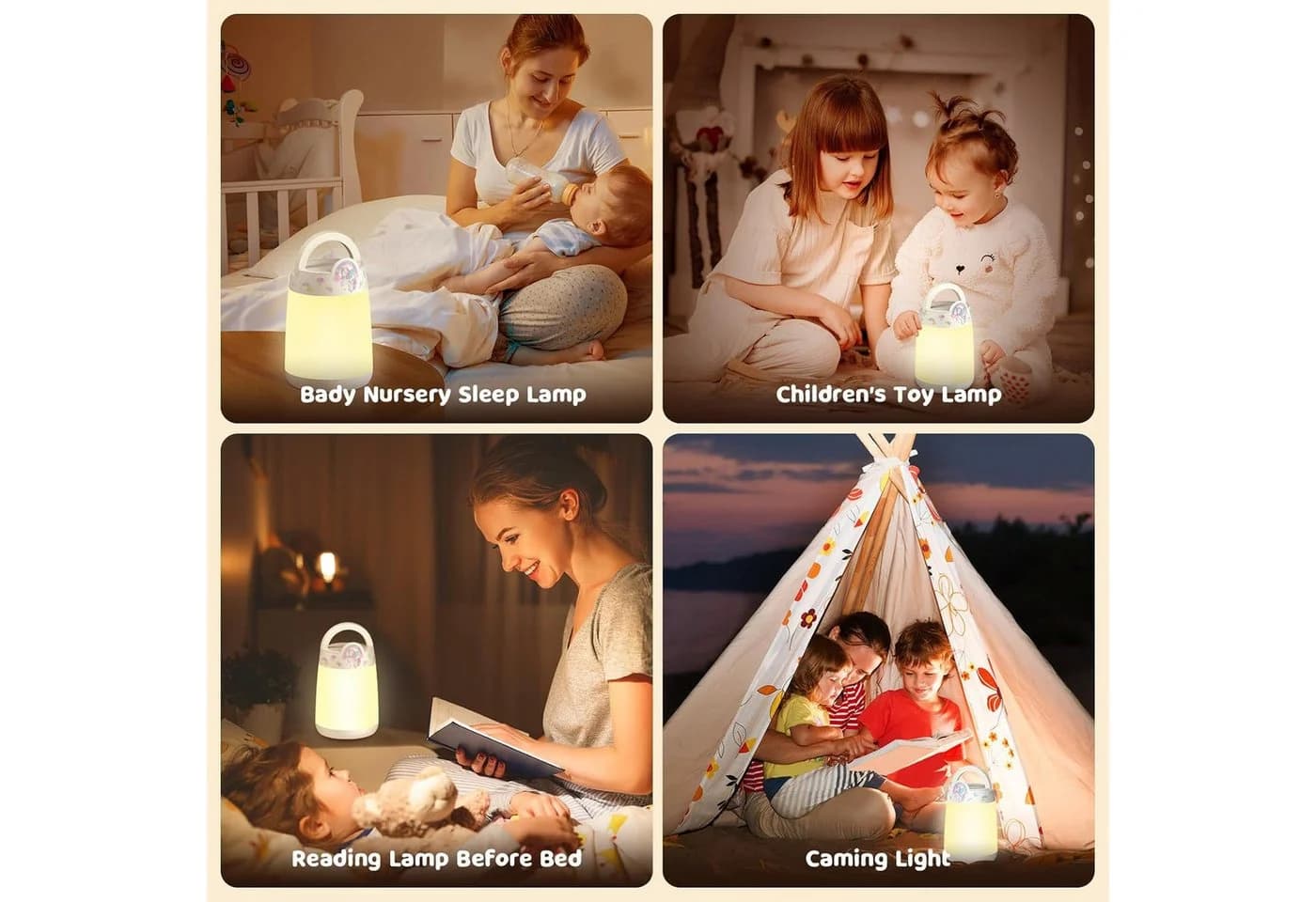 SUPPOU LED Nachttischlampe Touch Dimmbar Kinderzimmer Bambus - Bild 5