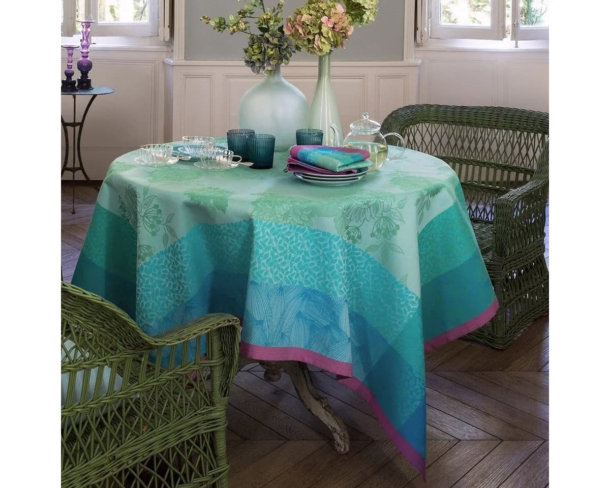 Le Jacquard Français Tischdecke Parfums De Bagatelle Jacquard-Gewebt Blau