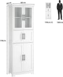 Karlhome 6-türiger Hochschrank Weiß mit Glastüren Bild 1