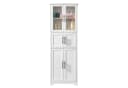 Karlhome 6-türiger Hochschrank Weiß mit Glastüren Bild 3