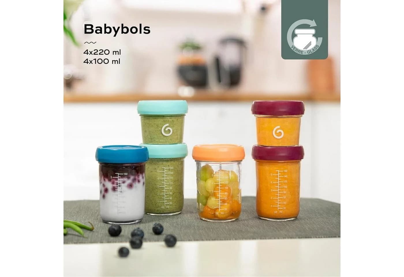 BABYMOOV Aufbewahrungsbox 8er Set Glas Behälter Babynahrung - Bild 3