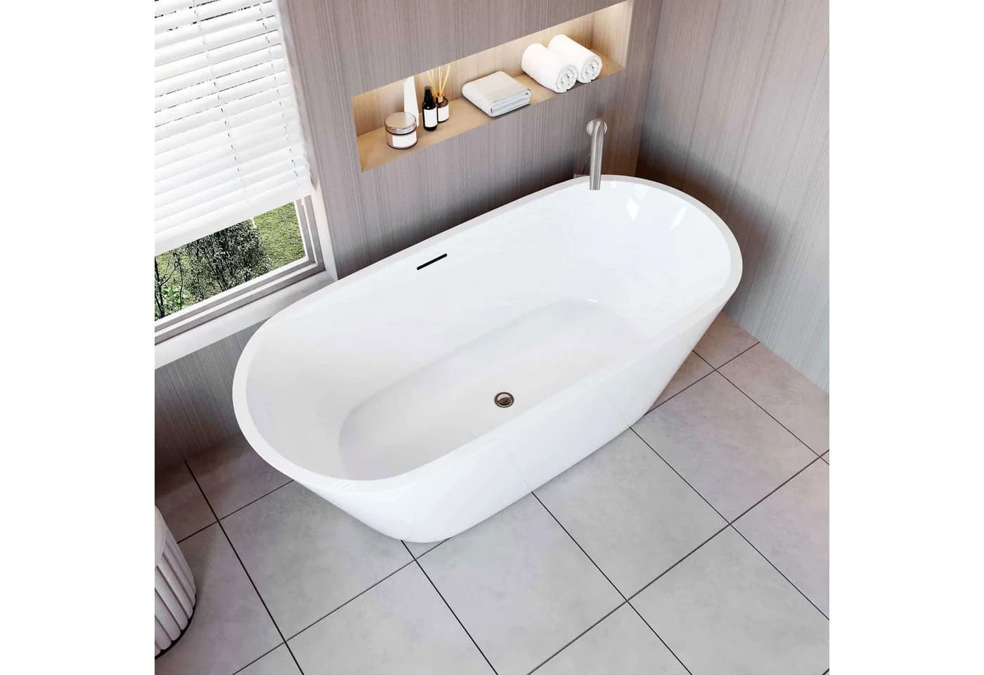 AICA Acrylbadewanne Freistehende Badewanne 58/65 cm - Bild 2
