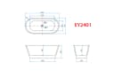 AICA Acrylbadewanne Freistehende Badewanne 58/65 cm Bild 3
