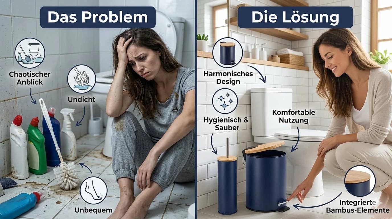 TENDANCE Kosmetikeimer Tretmülleimer 3L Blau mit Absenkautomatik - Bild 3