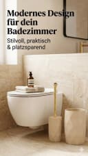 TENDANCE Badaccessoire-Set 2-teilig Toilettenbürste Kosmetikeimer Gold/Beige Bild 5