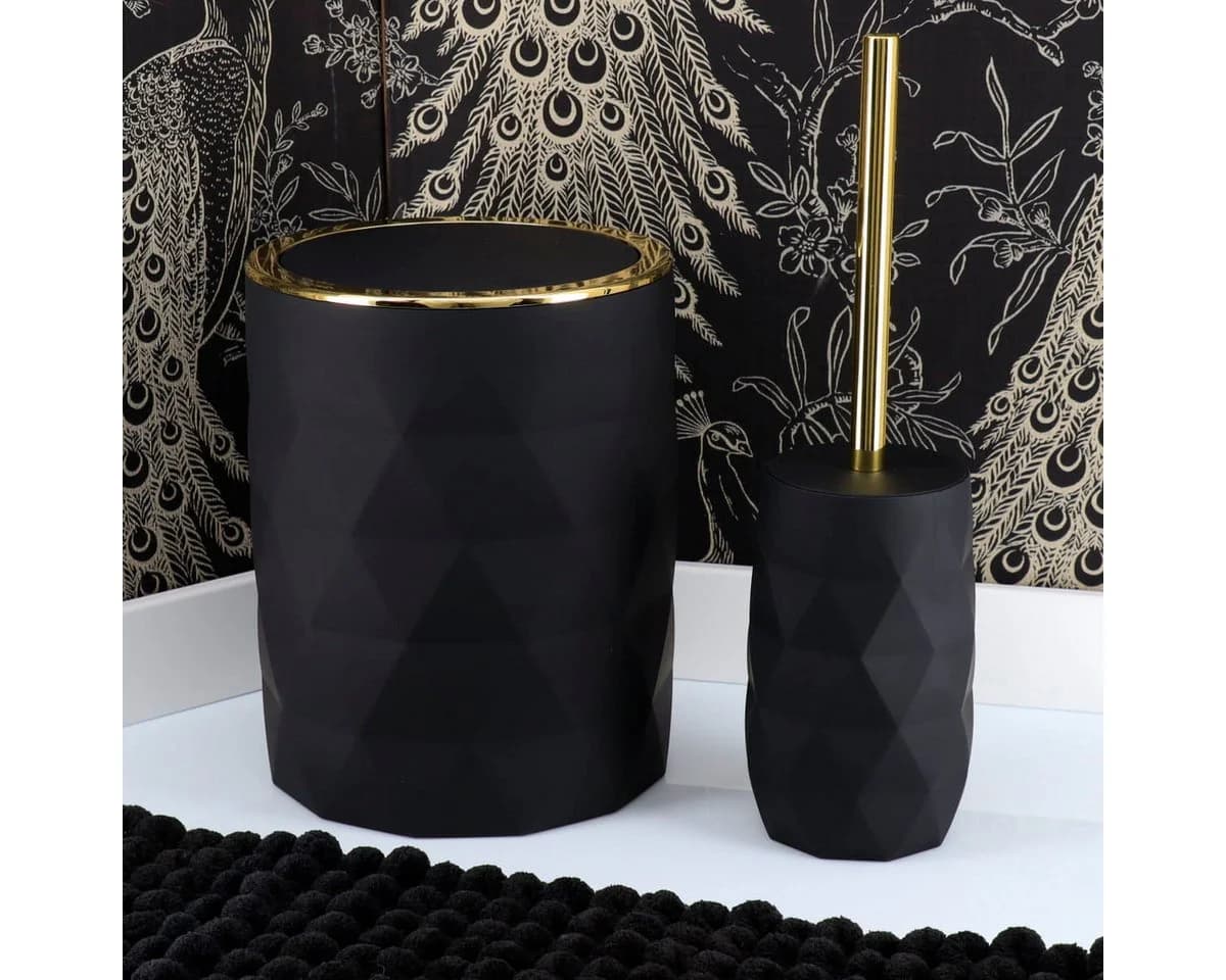 TENDANCE Badaccessoire-Set 2-tlg. Toilettenbürste & Eimer 6L Goldtouch - Bild 2