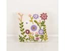 SCHÖNER LEBEN. Dekokissen Blumenmotiv Chenille Wollweiß Beige Gelb Bild 1