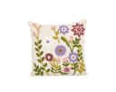SCHÖNER LEBEN. Dekokissen Blumenmotiv Chenille Wollweiß Beige Gelb Bild 2