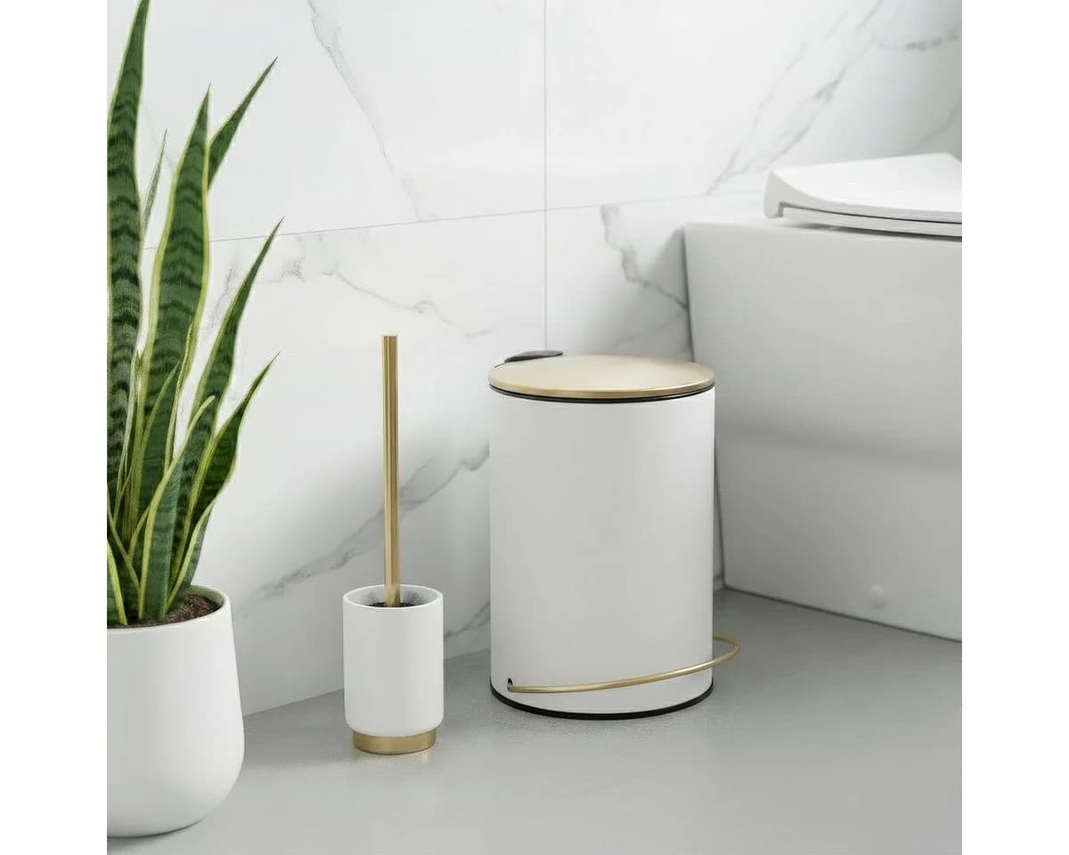 TENDANCE Kosmetikeimer Mülleimer gold 3L mit Soft-Close Pedal - Bild 2