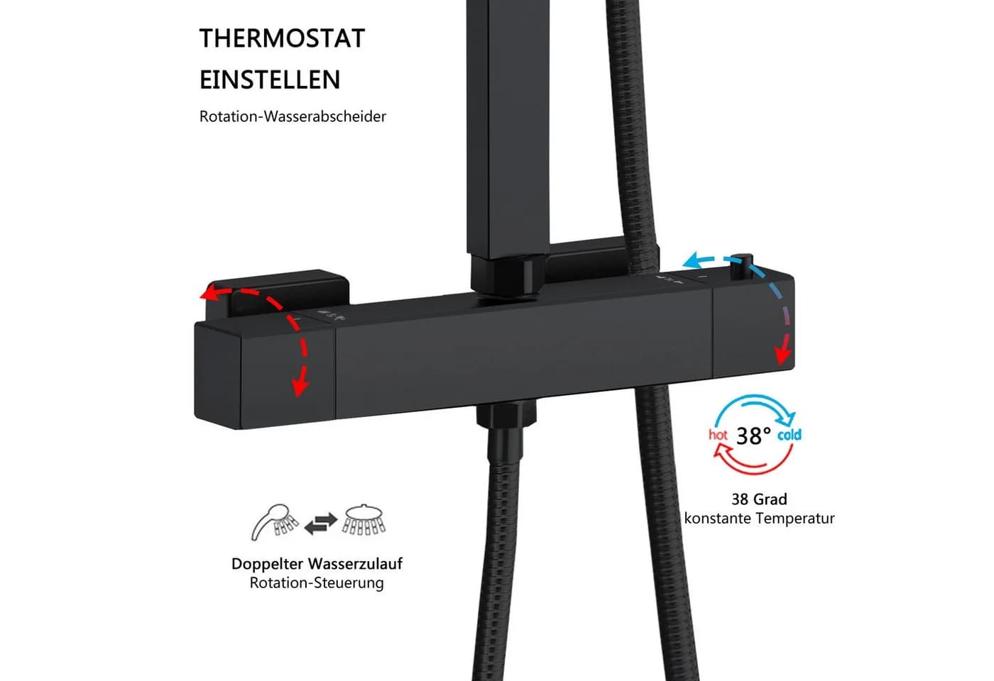 Duschparadies Thermostat-Duschset mit 300mm Kopfbrause - Bild 5