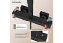 Aica Sanitär Thermostat-Duschsystem Mattschwarz mit 300mm Kopfbrause Bild 1