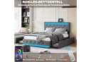 ADWOLT Stauraumbett Grau mit LED, USB & Schubladen Bild 1