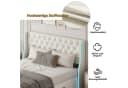 FUROKOY Polsterbett Doppelbett Stauraumbett mit 3 Schubladen Beige Bild 3