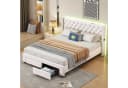 ADWOLT Polsterbett Beige mit LED, USB & Schubladen Bild 1