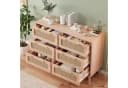 FUROKOY Sideboard Kommode 6 Schubladen Massivholz Braun Bild 1