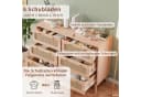 FUROKOY Sideboard Kommode 6 Schubladen Massivholz Braun Bild 5