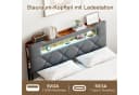 FUROKOY Polsterbett Doppelbett Stauraumbett mit 4 Schubladen Samtstoff, 140x200 cm, Grau Bild 3