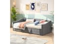 FUROKOY Schlafsofa Daybett Grau Samt mit Lattenrost Bild 4