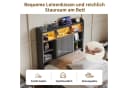 ADWOLT Polsterbett 90x200 cm Grau mit LED, USB und Schubladen Bild 3