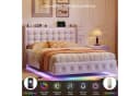 ADWOLT Polsterbett 160x200 cm Weiß Samt mit LED & USB Bild 3